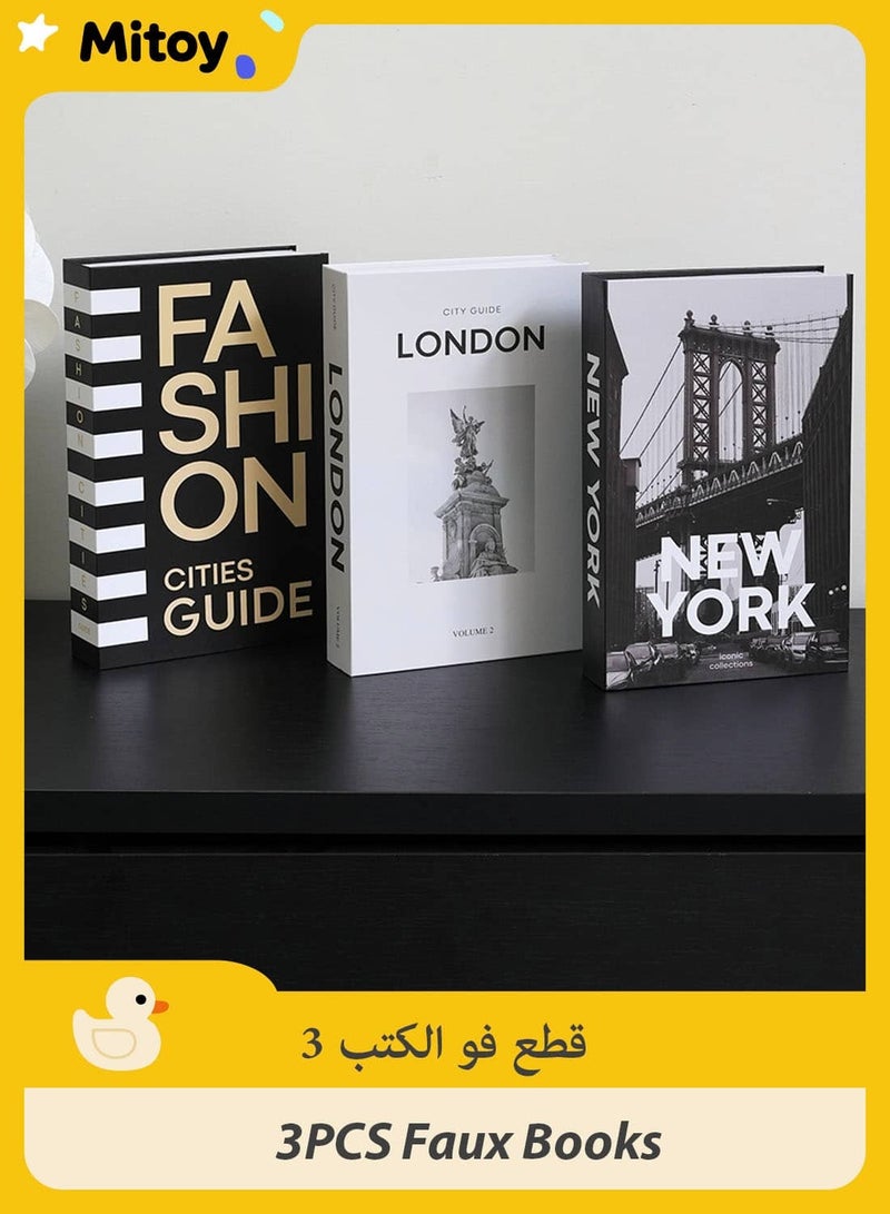 ميتوي 3 قطعة فو الكتب ، تصميم الأزياء كتاب مجموعة ، عرض الكتب ل رفوف غلاف الحديثة الزخرفية كتاب كومة للمنزل ديكور الأزياء الزخرفية كتاب - Image 1